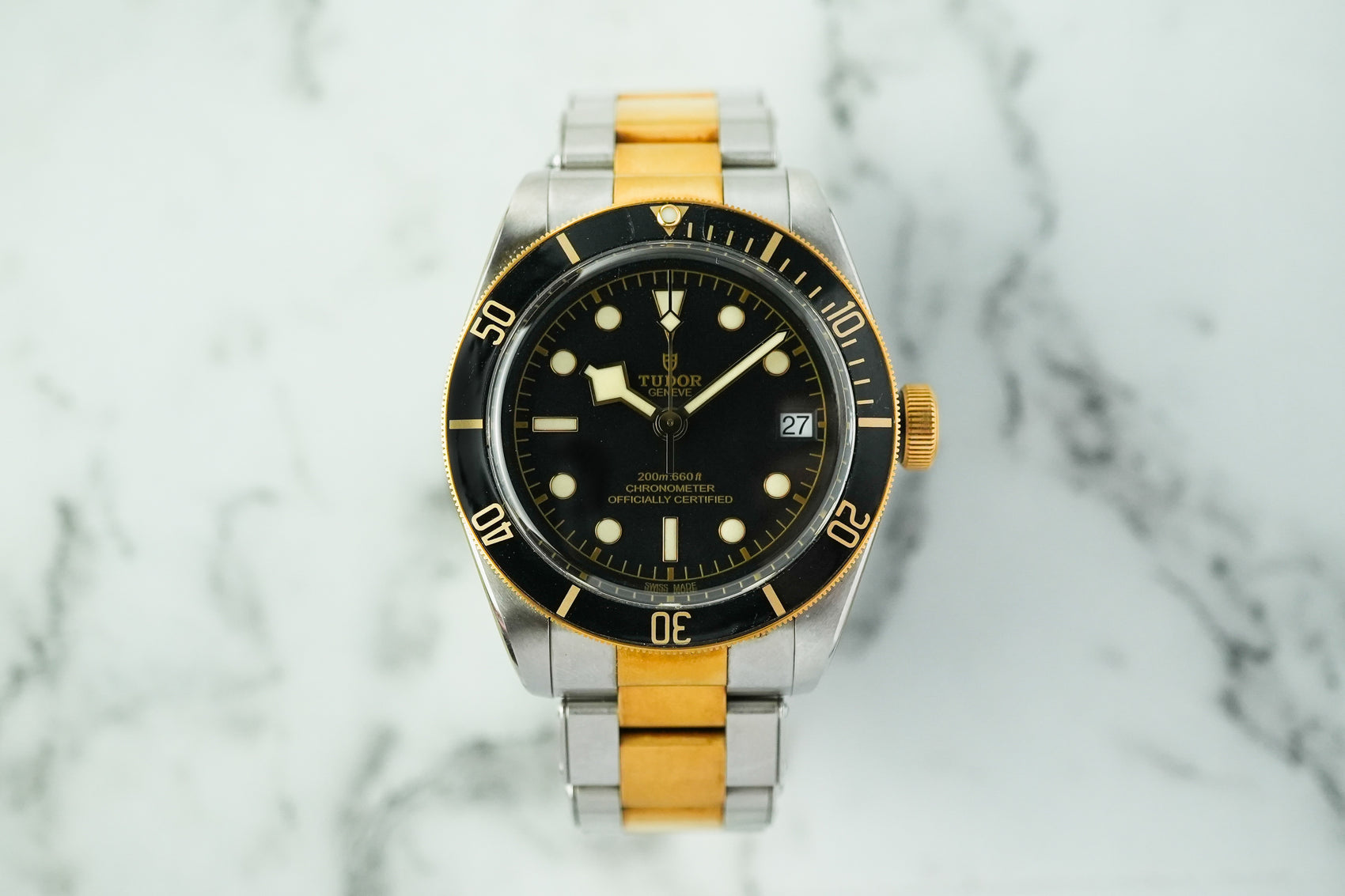 Tudor Black Bay Heritage S&G 79733N - Front View