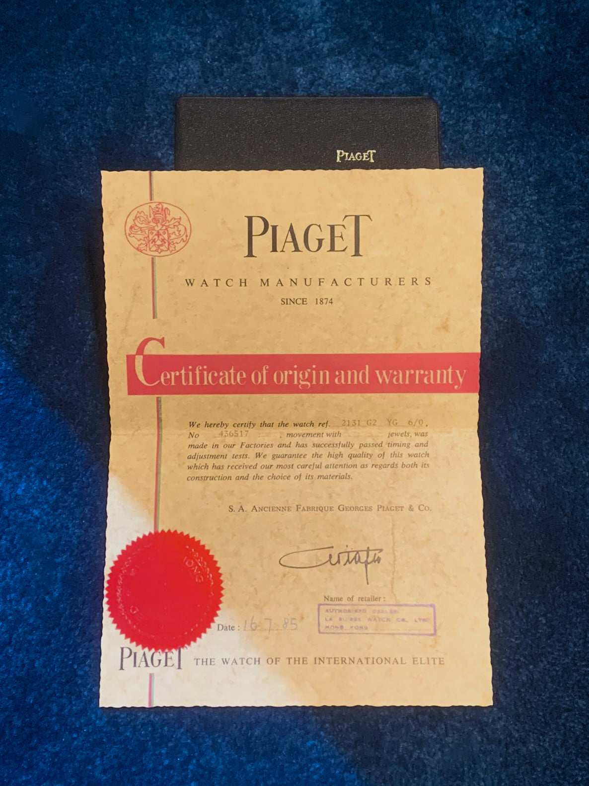 Piaget Traditional Ultra Thin in 18k Yellow Gold Protocole 2131