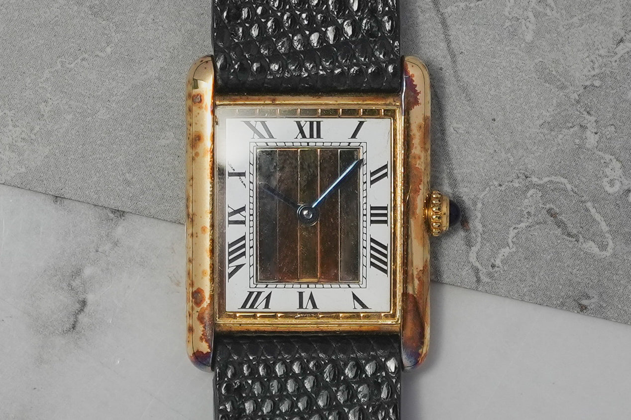 Cartier Must De Tank Vermeil Quartz SM Three Color Roman Index