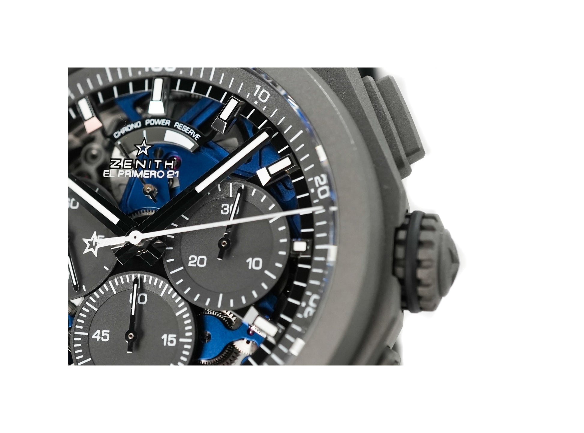 Zenith Defy El Primero Chronograph Ultrablue 97.9001.9004 - Front Close Up