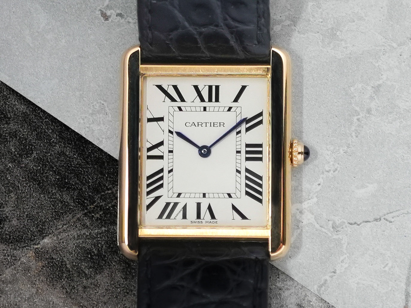 Cartier Tank Solo Large LM in 18k Yellow Gold Quartz 3167