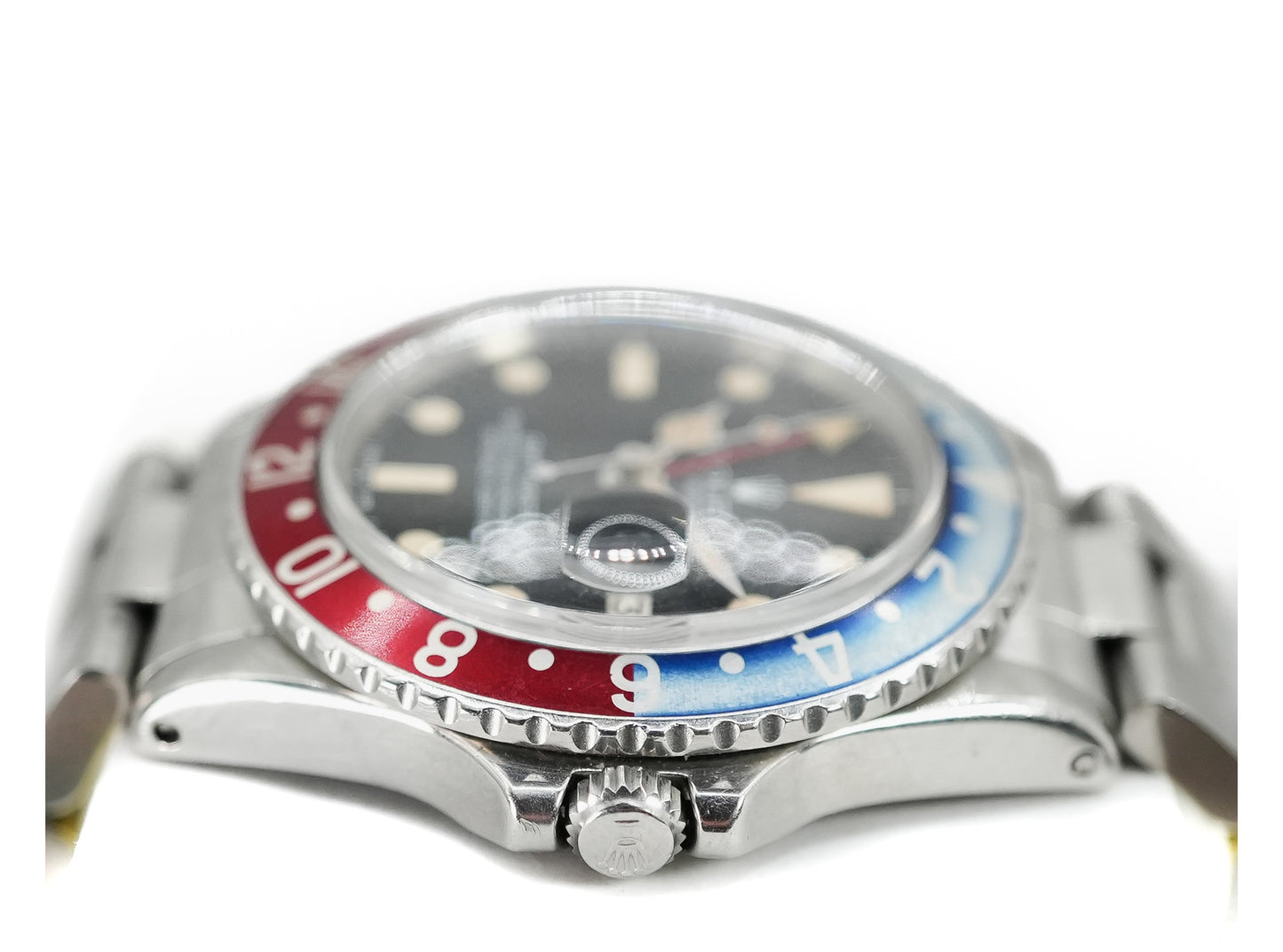 Rolex GMT-Master Vintage Pepsi Matte Tritium 1675 - Side View