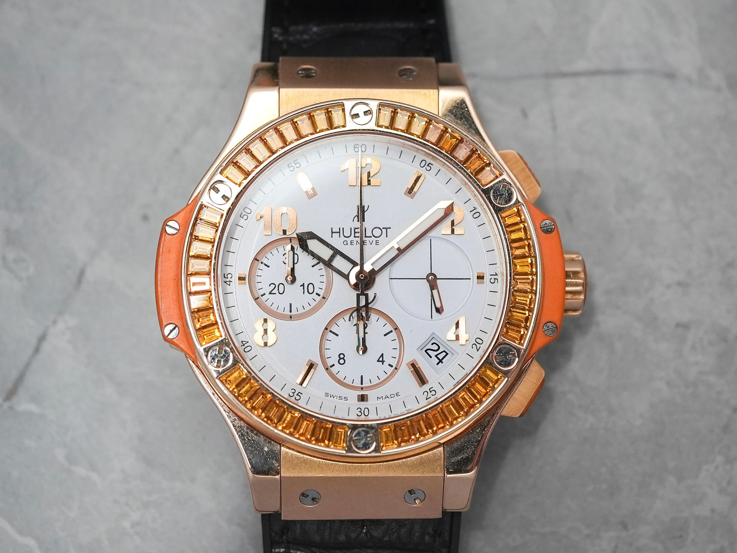 Hublot Big Bang Tutti Frutti Orange in 18K Rose Gold and Factory Baguette Sapphires 341.PO.2010.LR.1906