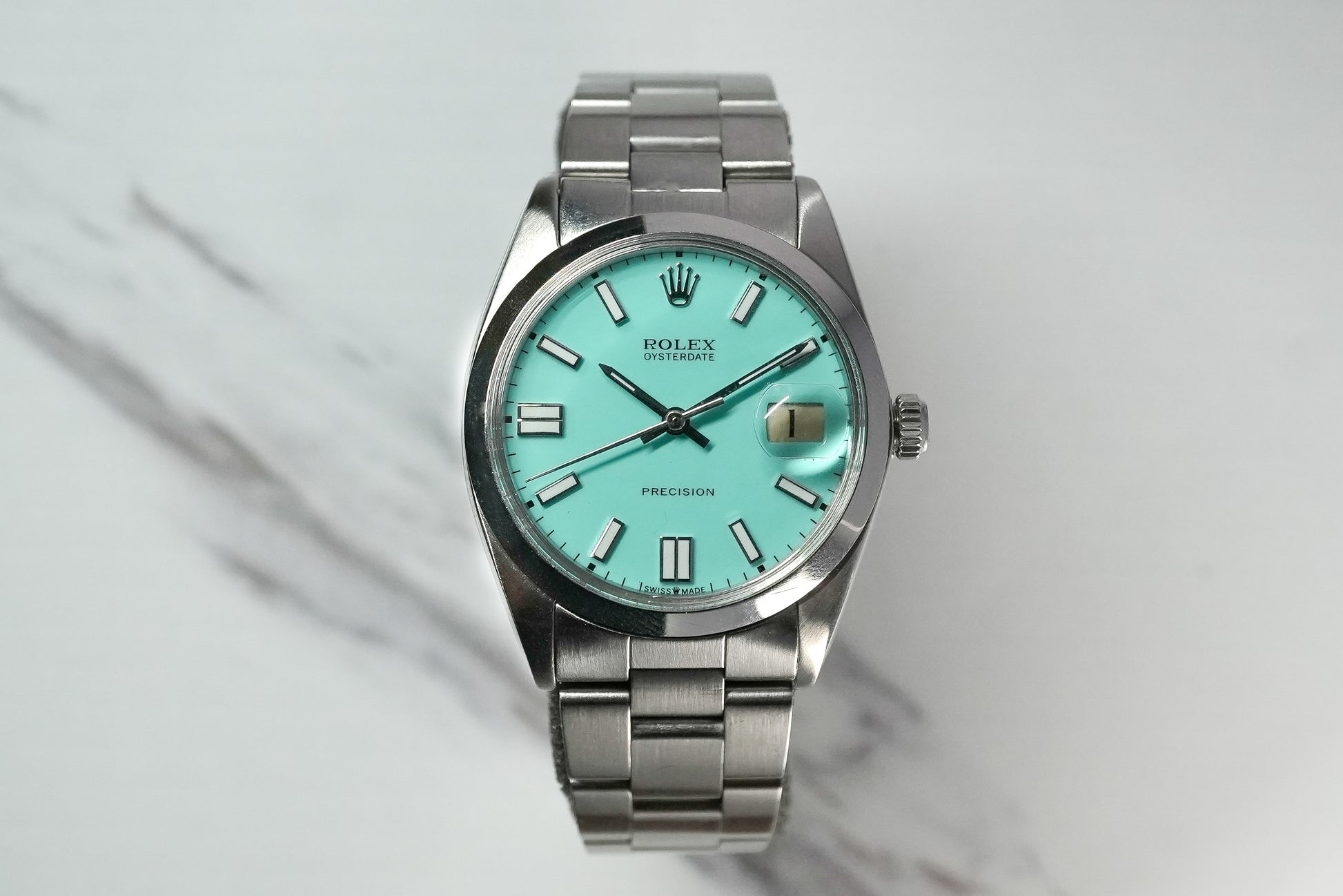 Rolex Oysterdate Precision Custom Tiffany Dial 6694 - Front View