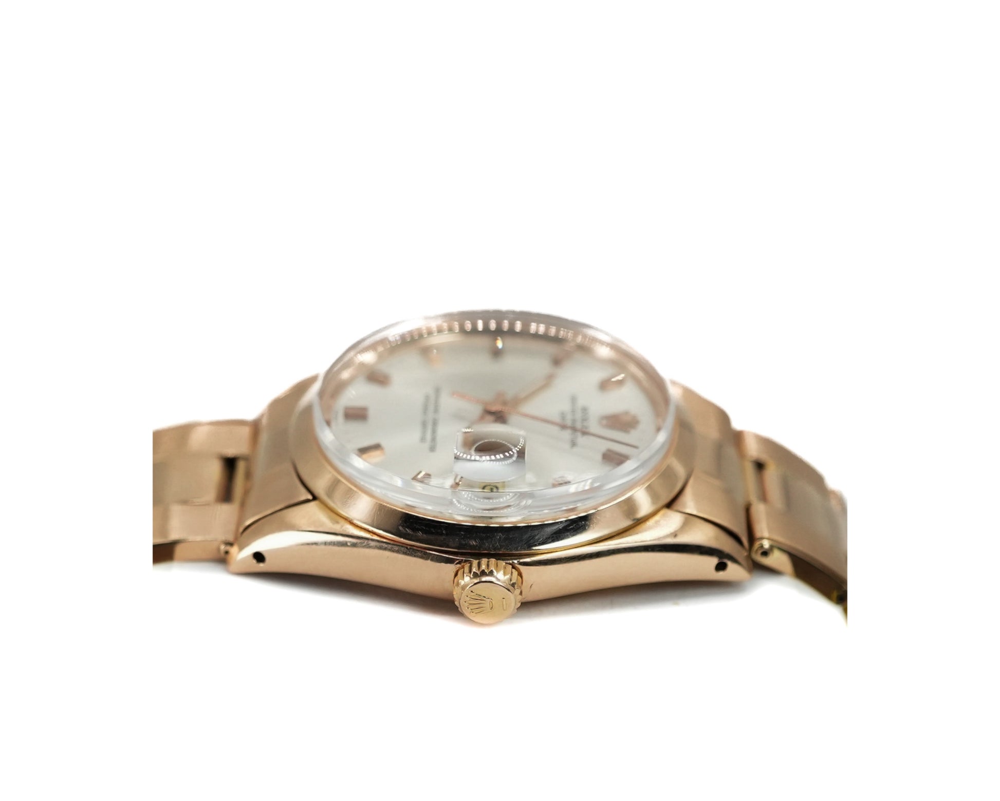 Rolex Oyster Perpetual Date Rose Gold 1503 - Side View