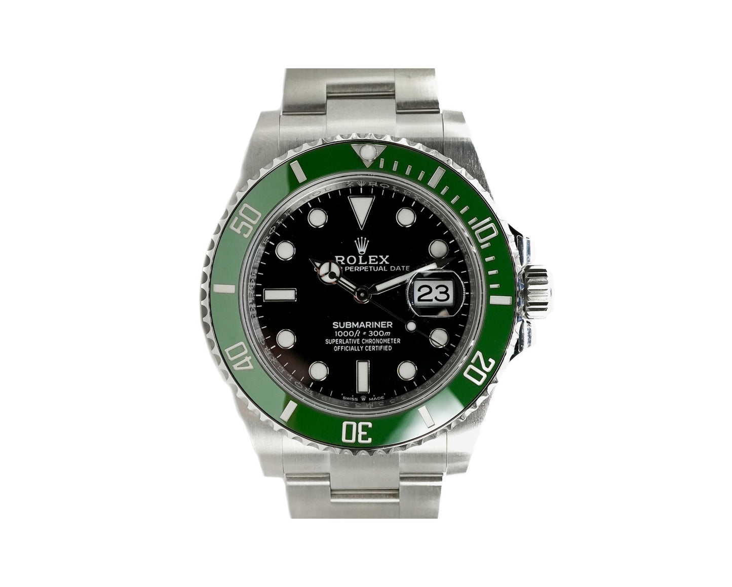 March 2024 Rolex Submariner Starbucks Date Oyster 126610LV - Front View