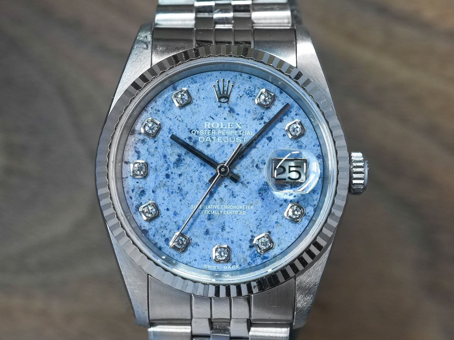 Rolex Datejust 36mm Sodalite Dial 10 Point Diamond Index 116234