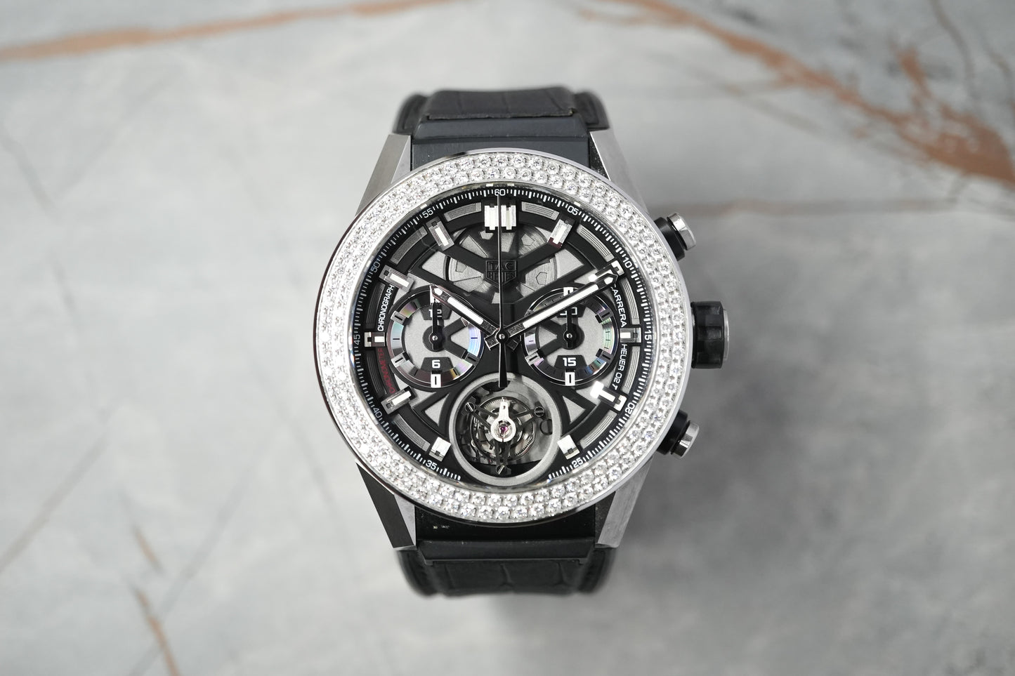 Tag Heuer Carrera Tourbillon Calibre 02T Titanium Factory Diamond 45mm CAR5A80.FC6377