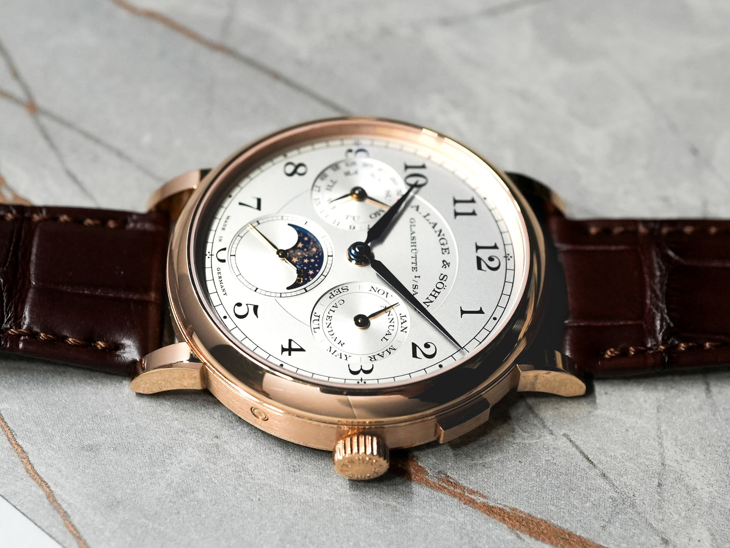 A. Lange & Sohne 1815 Annual Calender Moonphase in 18K Rose Gold 238.032