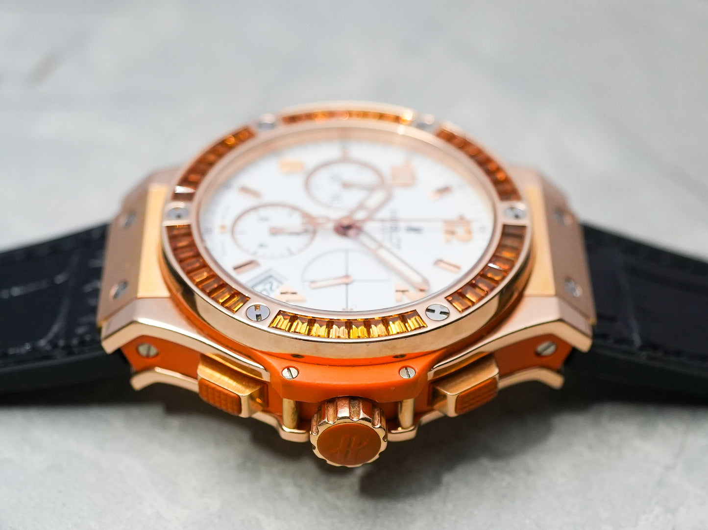 Hublot Big Bang Tutti Frutti Orange in 18K Rose Gold and Factory Baguette Sapphires 341.PO.2010.LR.1906