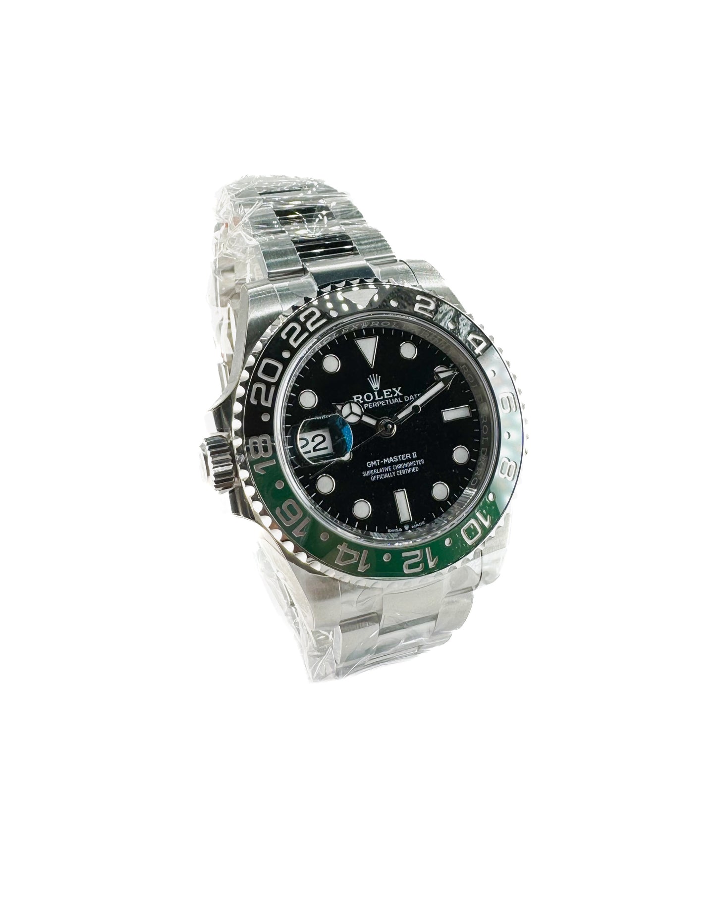 Rolex GMT-Master II Left-Handed Sprite 126710VTNR - Angled View