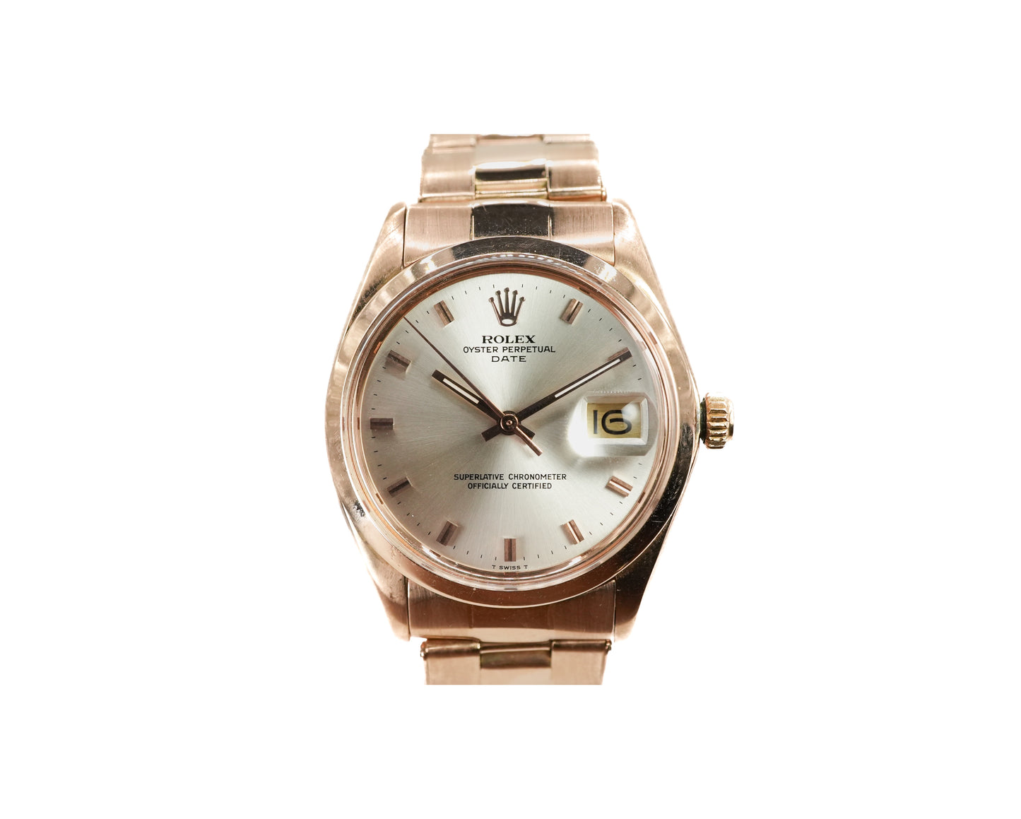 Rolex Oyster Perpetual Date Rose Gold 1503 - Front View