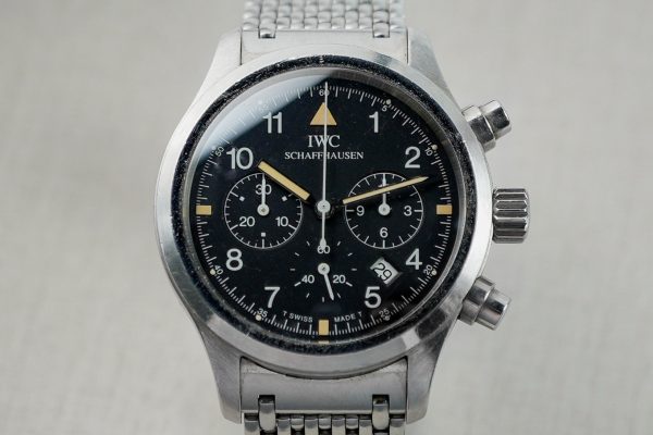IWC Pilot Chronograph Tritium Meca Quartz 36mm JLC Jaeger Movement IW3741 IW374101