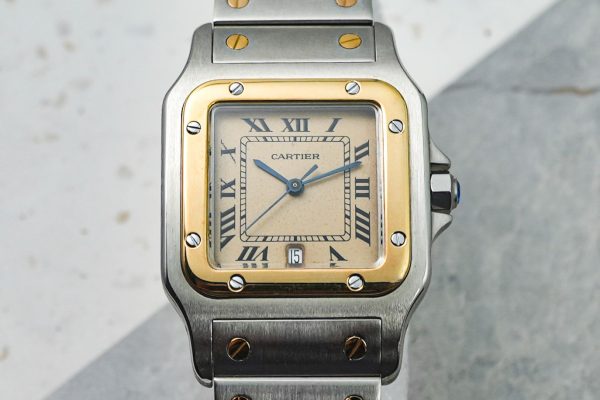 Cartier Santos Galbee LM Two Tone Rare Patina Dial Quartz W20011C4 187901