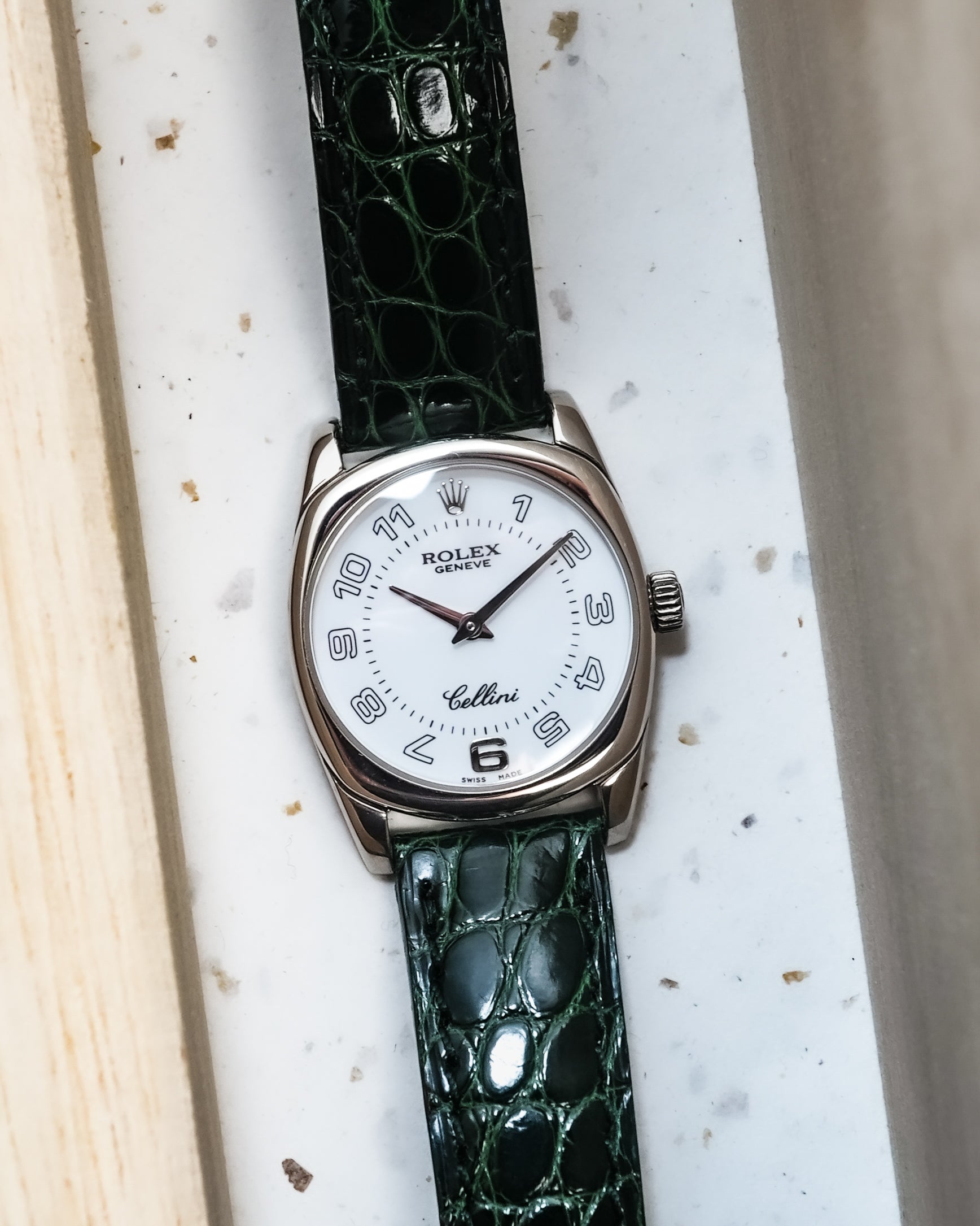 Rolex Cellini Danaos 25mm Quartz in 18K Solid White Gold 6229