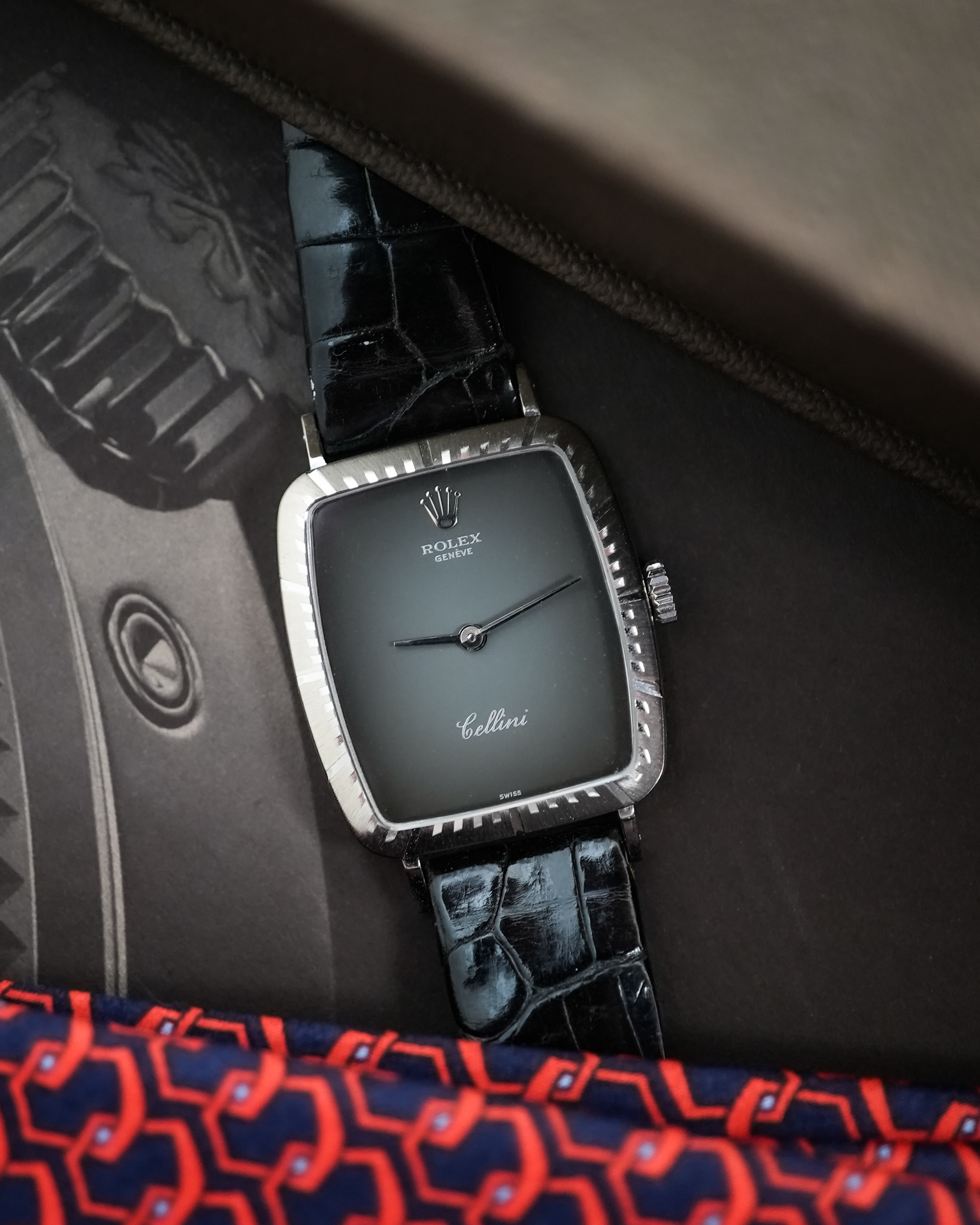 Rolex Cellini Grey in 18K Solid White Gold 4080