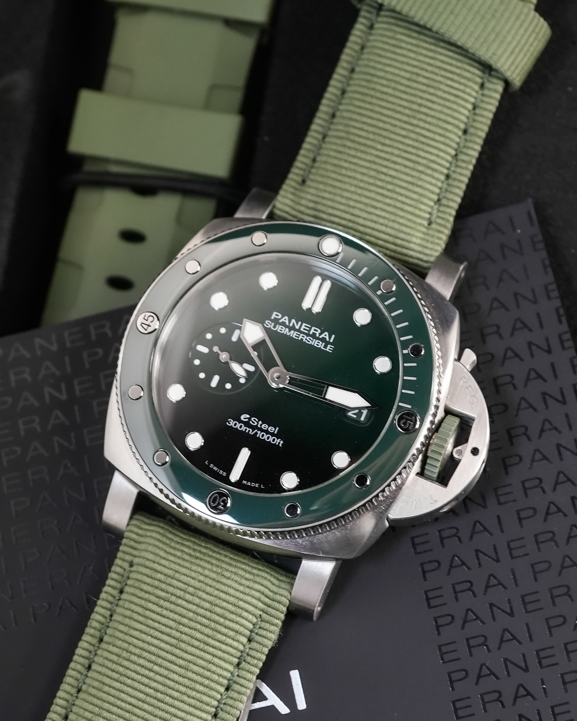 Panerai Submersible Quarantaquattro Verde 44mm Green PAM01287 PAM 01287 1287